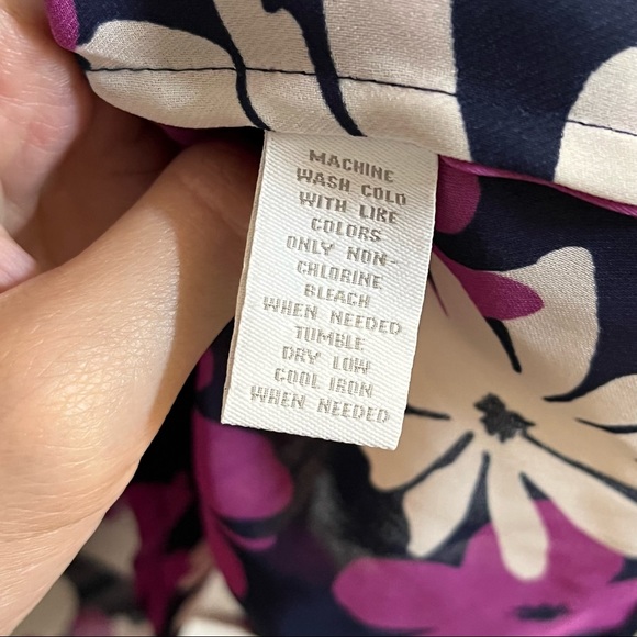 Black and purple floral spring summer blouse - Picture 5 of 5